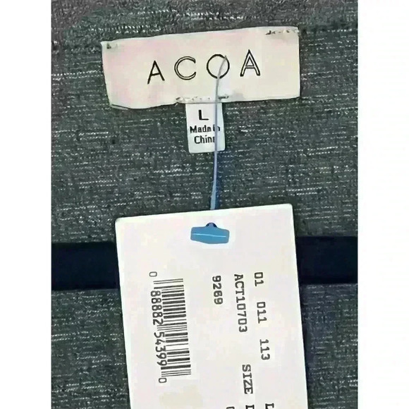 ACOA Women's Gray Twist Front Long Sleeve Blouse Size L - Picture 11 of 15